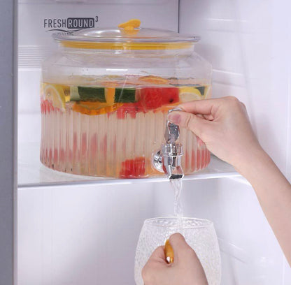 Round Acrylic Juice Beverage Dispenser for Fridge