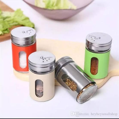 1Pc Glass Spice Jar Shaker for Salt, Pepper & Herbs