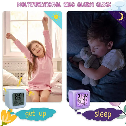 Digital LED Table Clock with 7 Color Lights