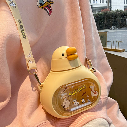 500ml Cute Duck Kids Water Bottle – Portable
