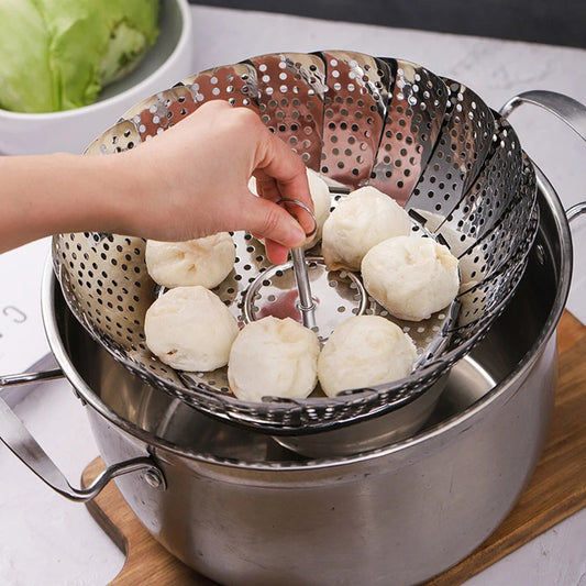 Stainless Steel Food Steamer Basket for Kitchen Cooking