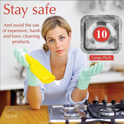 10Pcs Aluminum Foil Stove Covers for Gas Burners