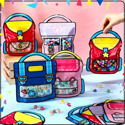 Cute School Bag Candy Bags – Self Sealing Snack Packaging Pouches