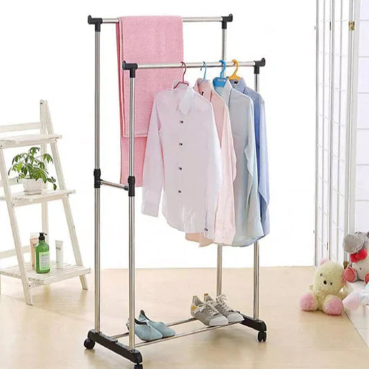 Large Steel Clothes Stand with Wheels