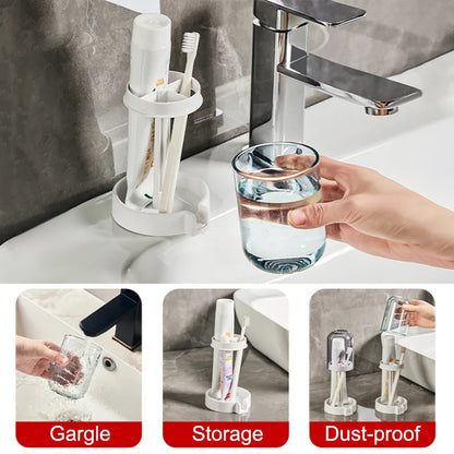 Portable Toothbrush Holder with Mouthwash Cup