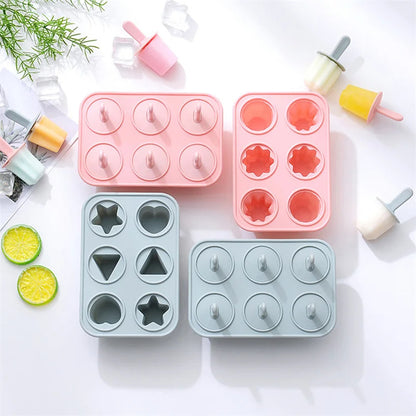 Kids Silicone Ice Cream Mold Tray with Handle