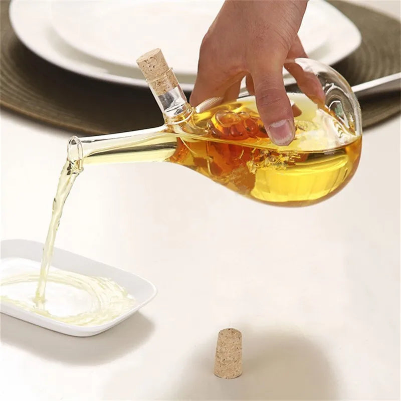 2 in 1 Double Layer Glass Olive Oil Bottle