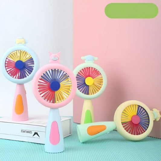 Rechargeable Mini Fan with Colorful Night Light