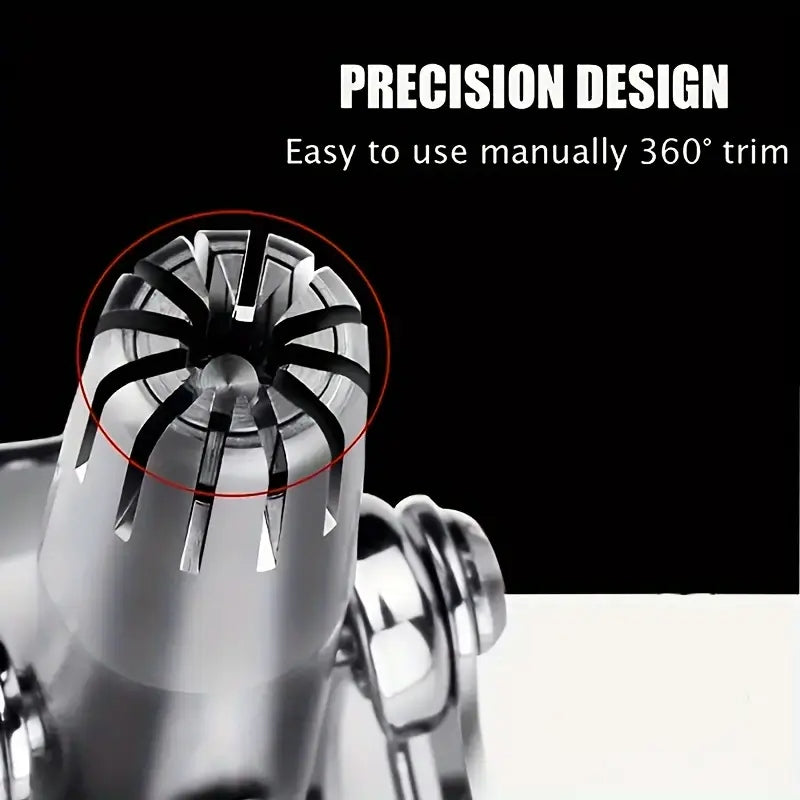 Manual Nose & Ear Hair Trimmer – Stainless Steel, Washable