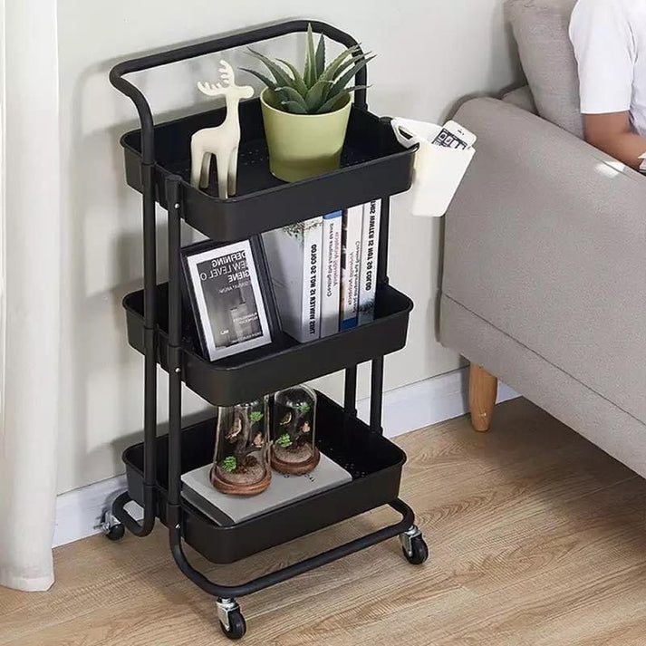 rolling kitchen organizer trolley for vegetables and fruits