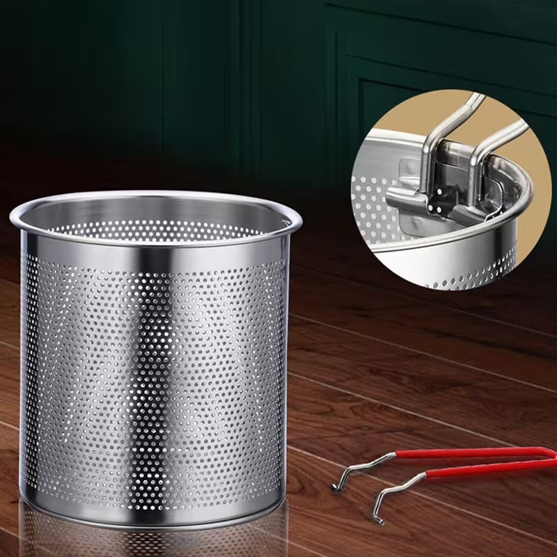 Stainless Steel Deep Fryer Pot with Basket | Mini Deep Frying Pan with Oil Filter Rack for Home Kitchen