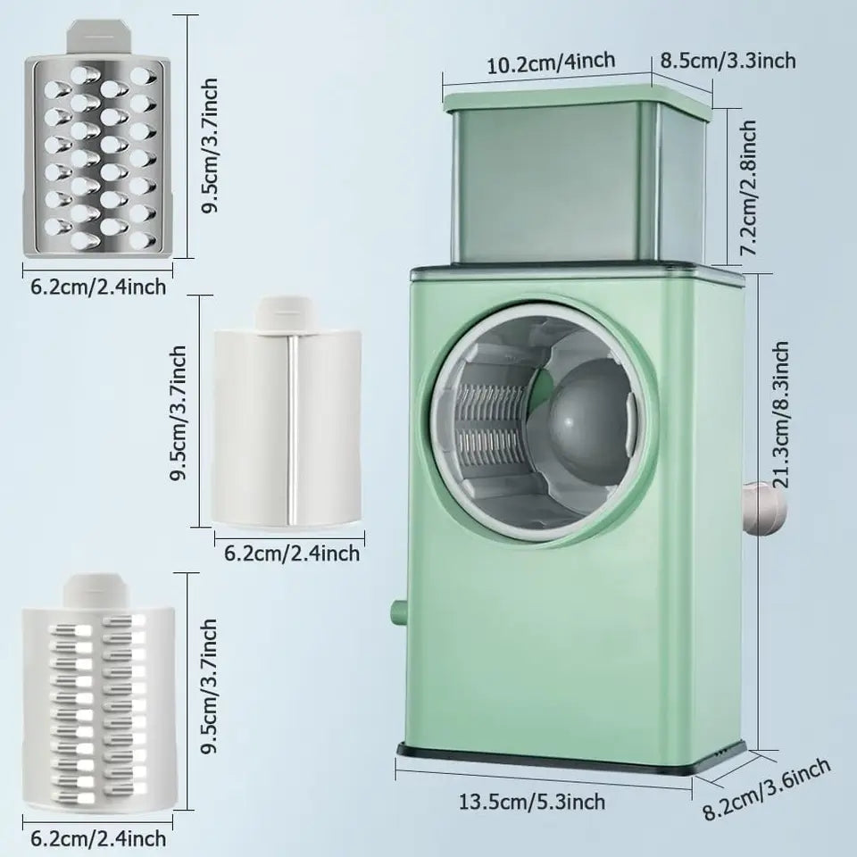 3-In-1 Manual Vegetable Cutter Set | Multifunctional Slicer, Chopper & Square Drum Cutter
