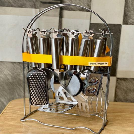 13-Piece Stainless Steel Kitchen Tool Set Stand
