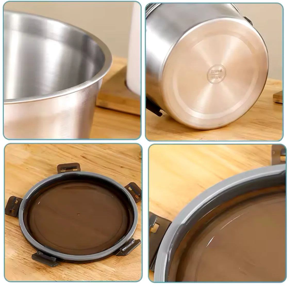 4PCS Stainless Steel Food Storage Containers – Leakproof Kitchen Lunch Box Set