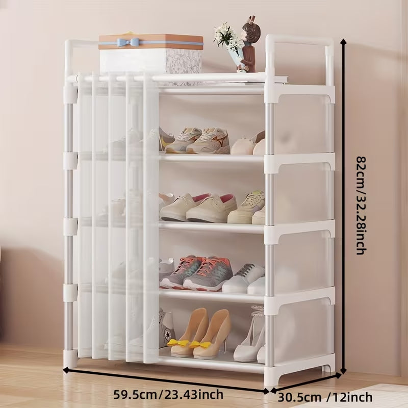 Dustproof Shoe Rack with Curtain | Multi-Layer Foldable Shoe Organizer – Runstore.pk
