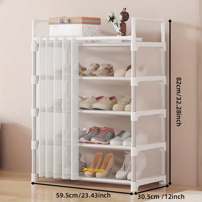 Dustproof Shoe Rack with Curtain | Multi-Layer Foldable Shoe Organizer – Runstore.pk