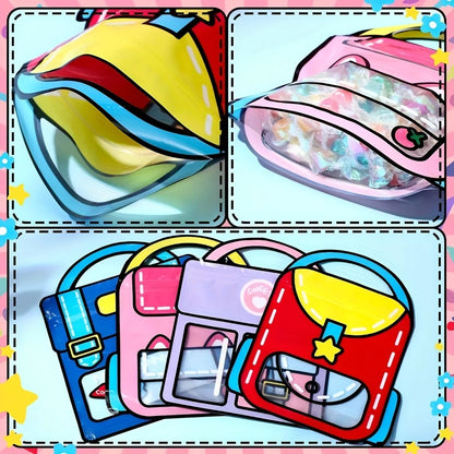 Cute School Bag Candy Bags – Self Sealing Snack Packaging Pouches