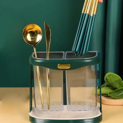 Wall Mounted Cutlery Holder – Draining Utensil Organizer Rack