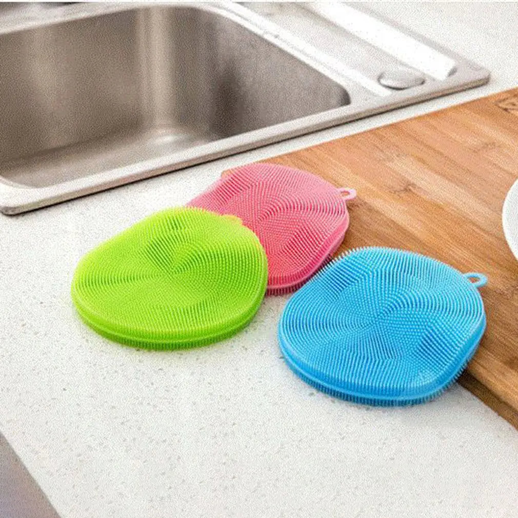 Silicone Dishwashing Scrubber Sponge for Kitchen Cleaning