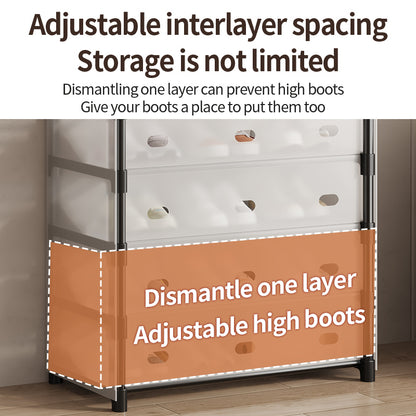 5-Layer Shoe Rack & Hat Rack with Dustproof Cover for Entryway