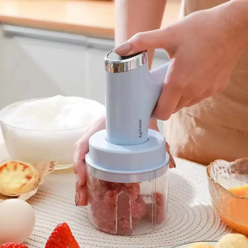 Electric Egg Beater & Garlic Chopper Set – Portable Mixer 4PCS