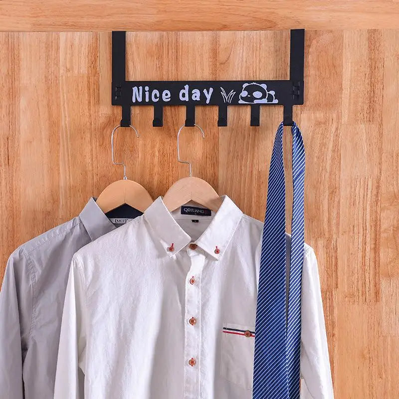 Metal Door Hook Hanger Organizer with 6 Hooks