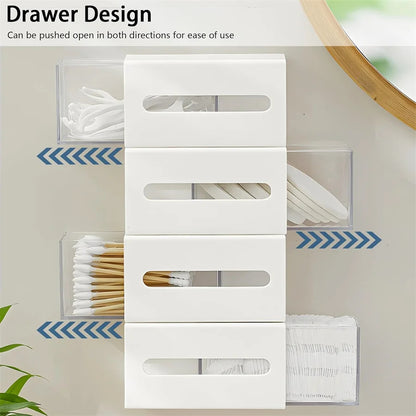 Wall Mounted Cotton Swab Dispenser Organizer