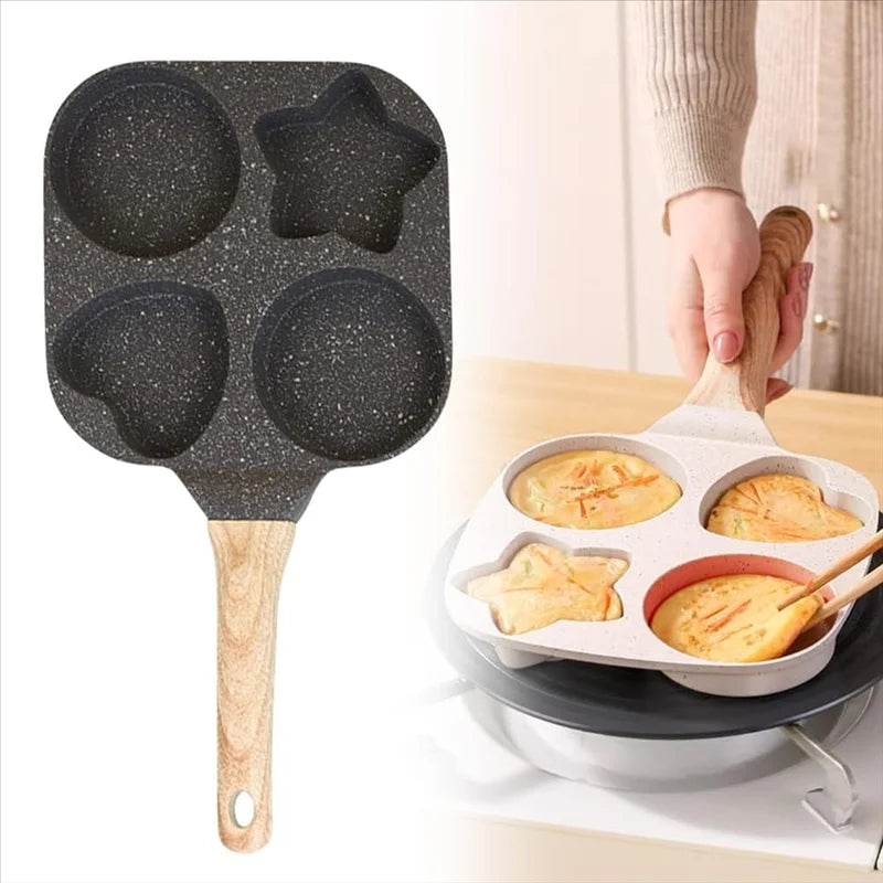 4-Hole Nonstick Egg Fry Pan – Aluminium Omelette & Pancake Maker