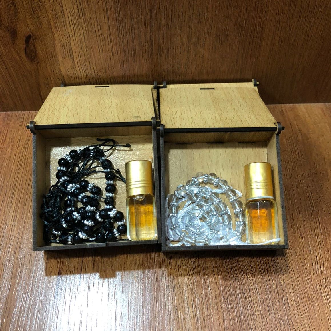 Ramadan Wooden Gift Box With Tasbeeh + ittar
