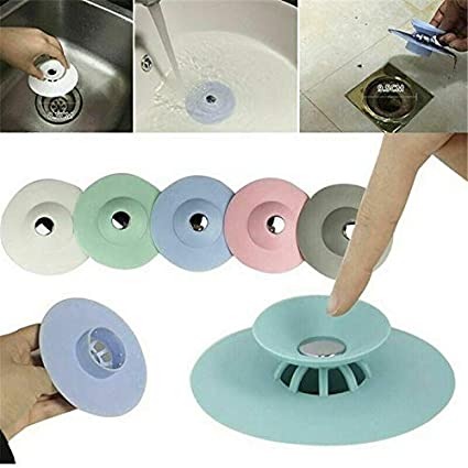 Silicone Bath Tub Sink Strainer Hair Catcher