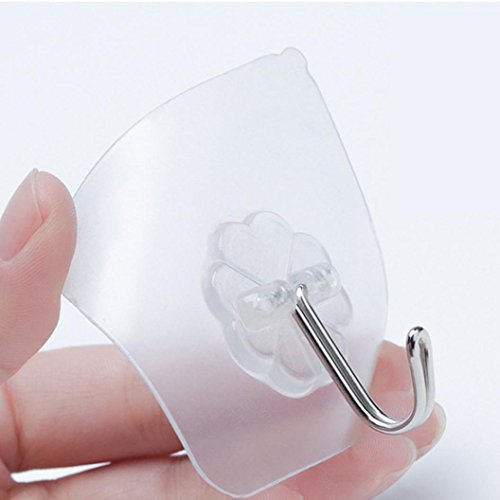 Transparent Self-Adhesive Wall Hooks Waterproof Heavy-Duty 10Kg