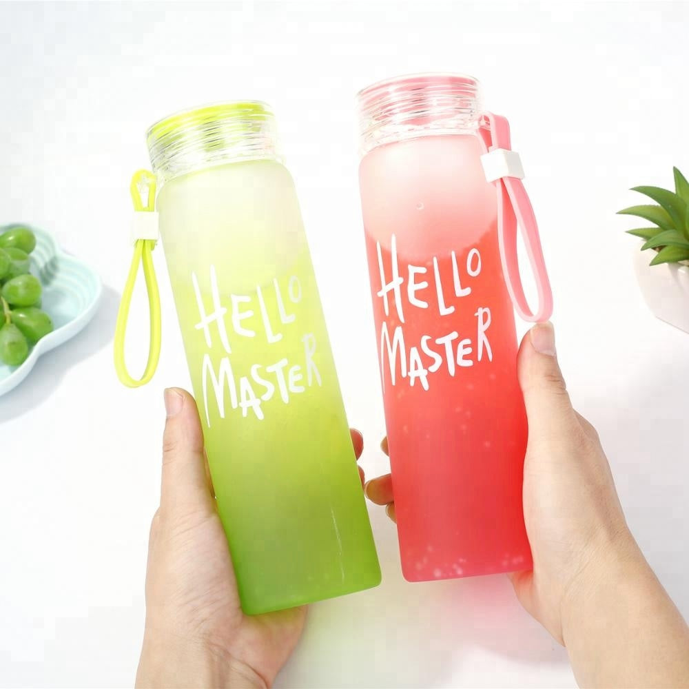 Hello Master Glass Water Bottle With Nylon Sleeve