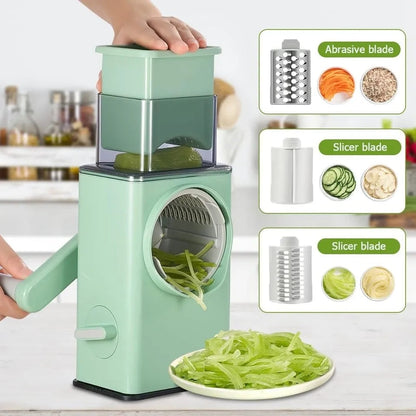 3-In-1 Manual Vegetable Cutter Set | Multifunctional Slicer, Chopper & Square Drum Cutter