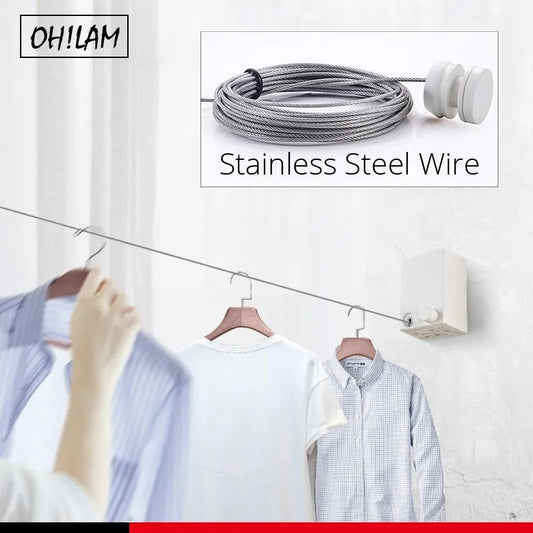 Retractable Clothesline 4.2m | Wall Mounted Indoor & Outdoor Clothes Dryer – Runstore.pk
