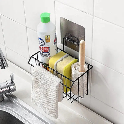 Metal Sponge Holder with Towel Stand