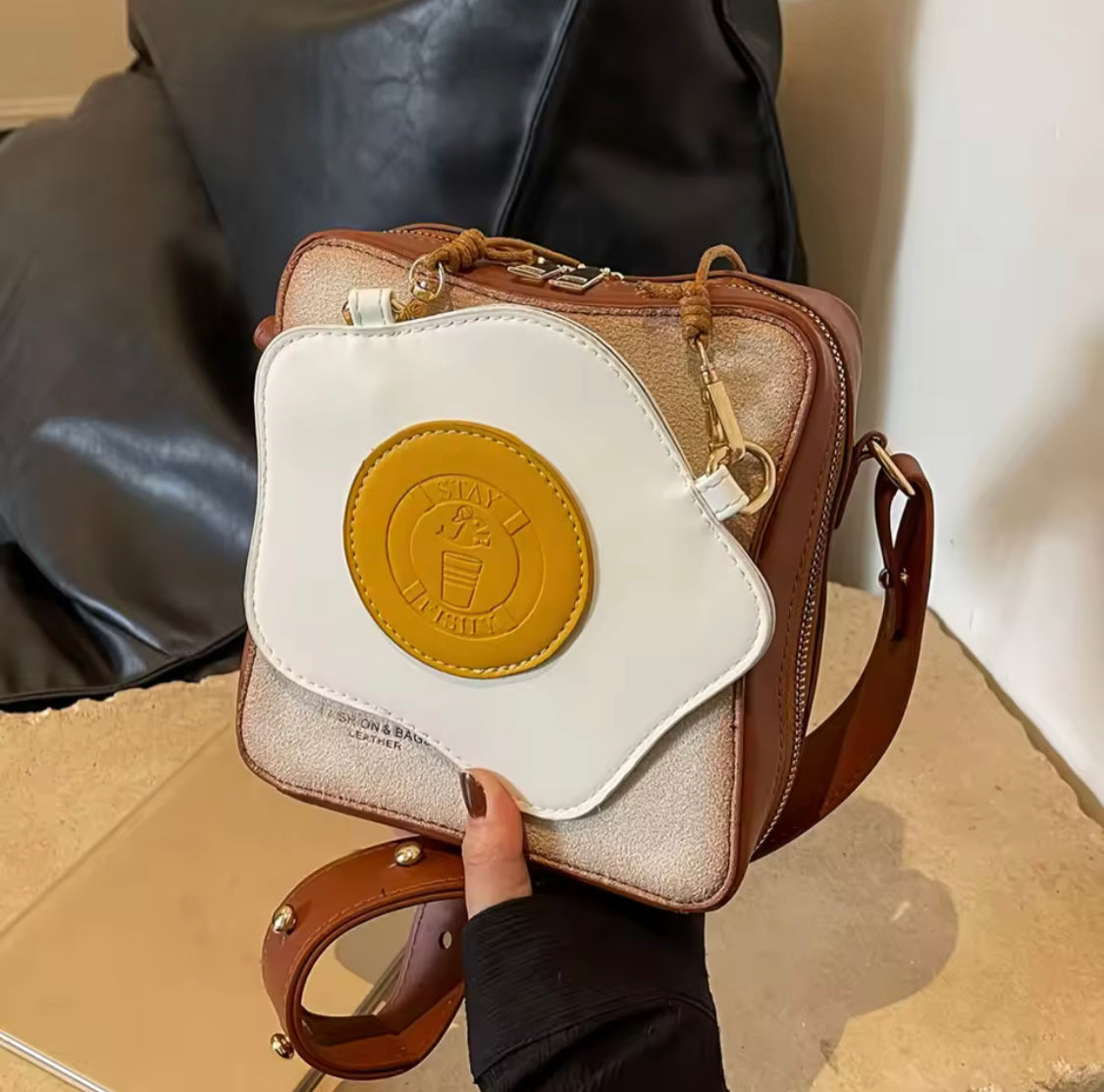 Fried Toast Bread Crossbody Shoulder Bag for Women