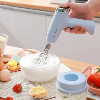 Electric Egg Beater & Garlic Chopper Set – Portable Mixer 4PCS