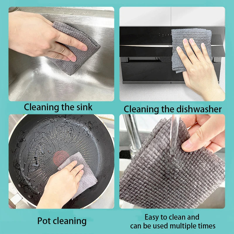 Scrubbing Resistant Kitchen Dish Cleaning Cloth (1 Roll)