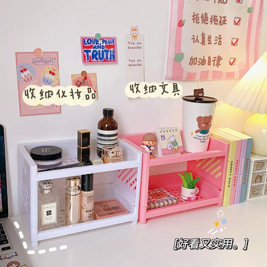 Two-Layer Desktop Multi-Purpose Storage Shelf