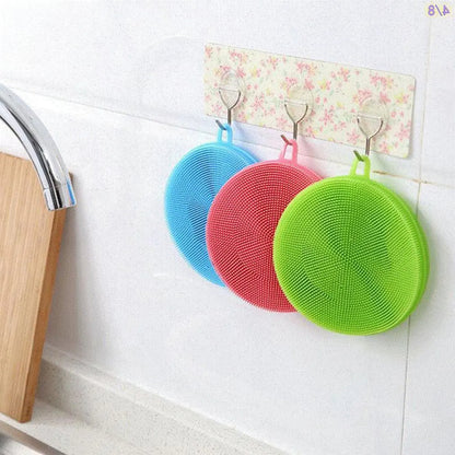 Silicone Dishwashing Scrubber Sponge for Kitchen Cleaning