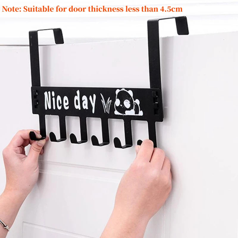 Metal Door Hook Hanger Organizer with 6 Hooks