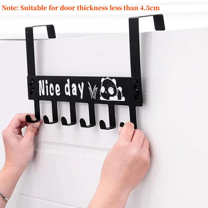 Metal Door Hook Hanger Organizer with 6 Hooks