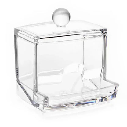 Acrylic Cotton Swab & Makeup Organizer with Lid