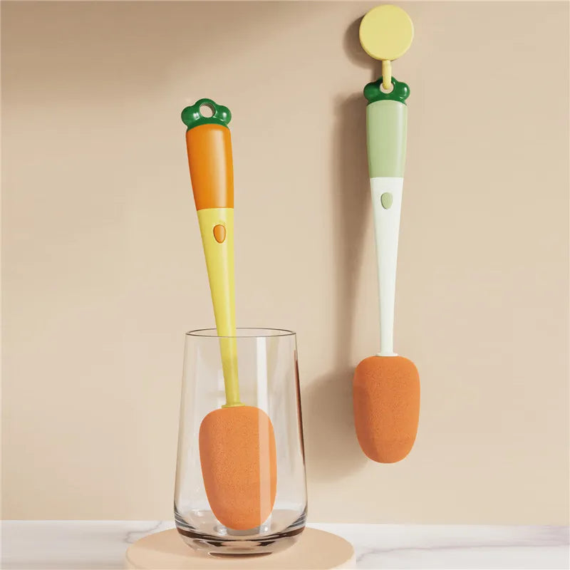 3-in-1 Cartoon Carrot Bottle Brush Set