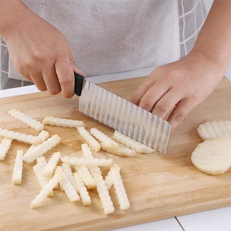 Stainless Steel Potato Wavy Cutter Vegetable Carrot Slicer Knife Kitchen Tools