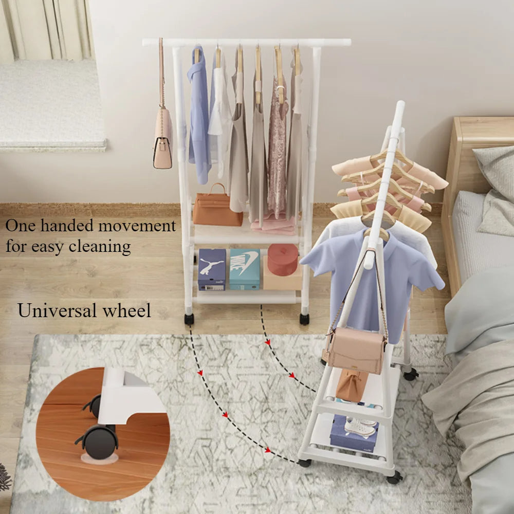 Triangle Coat and Clothes Rack with Wheels