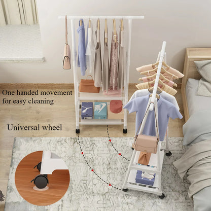 Triangle Coat and Clothes Rack with Wheels
