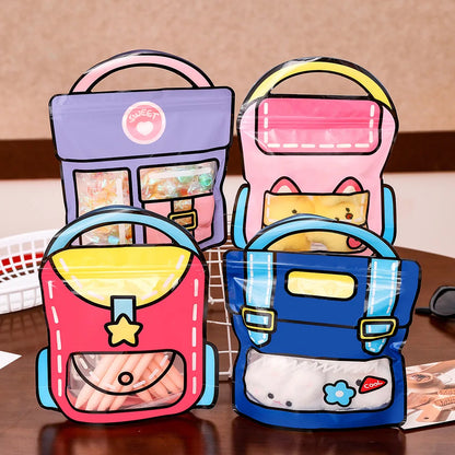 Cute School Bag Candy Bags – Self Sealing Snack Packaging Pouches
