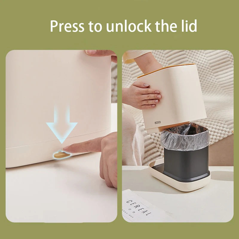 Ecoco Tissue Organizer with Trash Bin Modern Household Storage