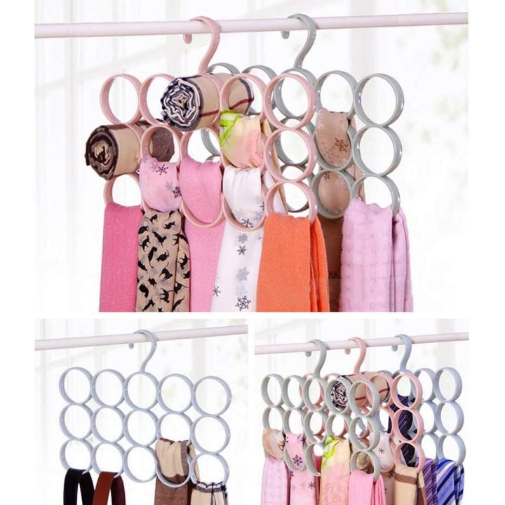 15 Ring Hole Hanger Tie Belt Storage Organizer